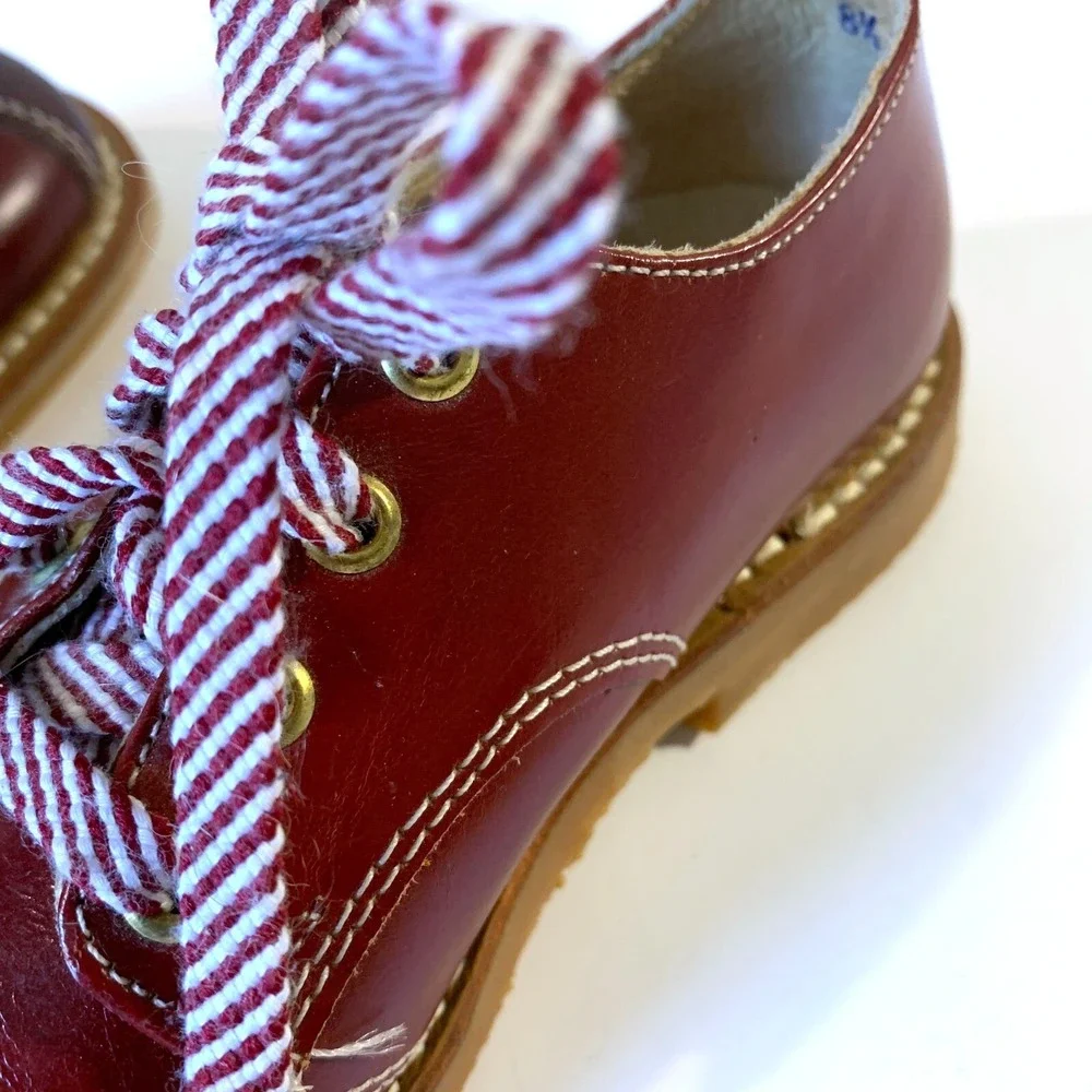 Vintage Retro Toddler Shoes Leather Hard‎ Rubber Soles WSCo Made in USA Sz 8 1/2